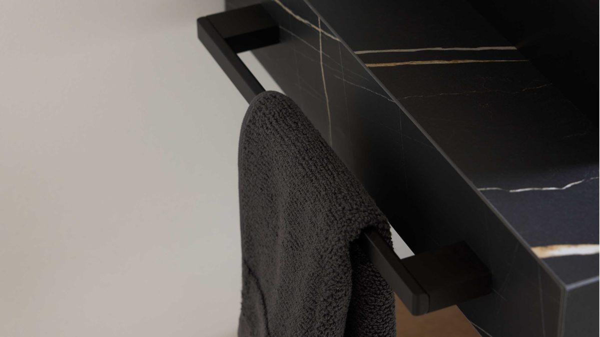 Handtuchhalter Interliving aus Metall in Schwarz Interliving Bad Serie 3725 - Handtuchhalter mattschwarzes Metall