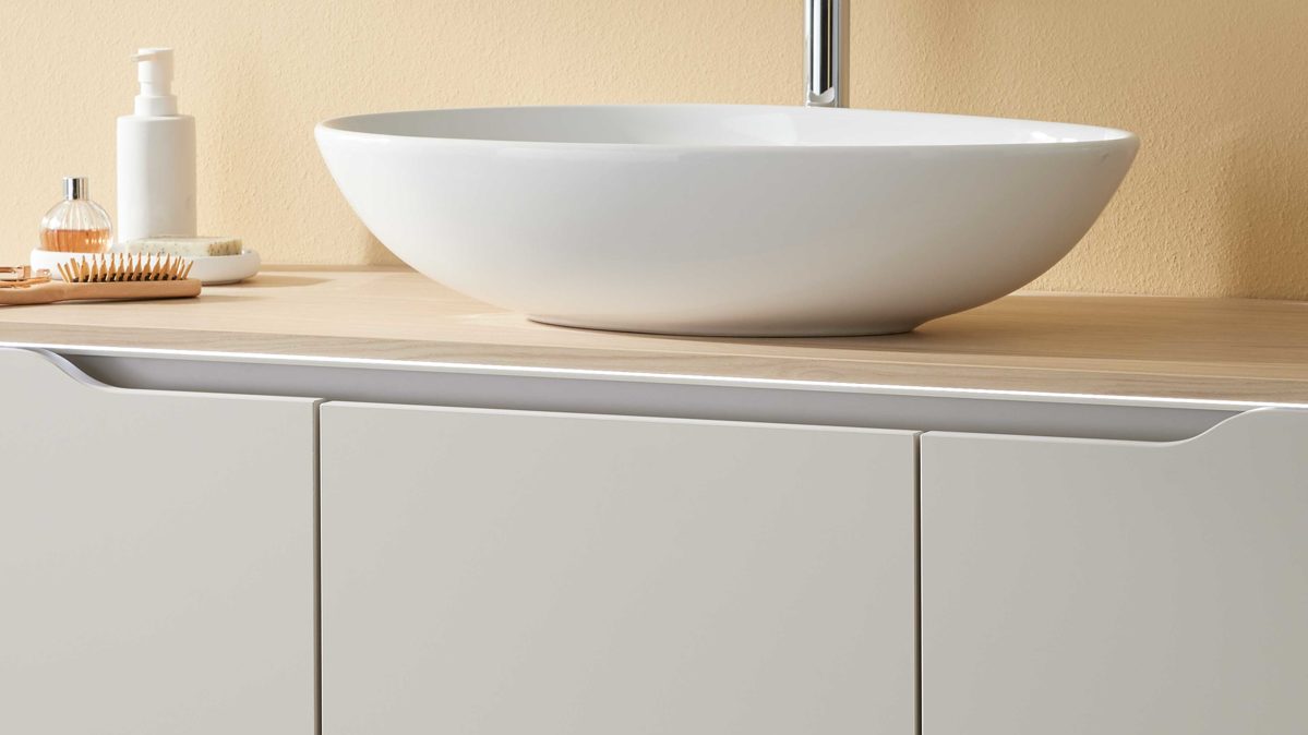 Waschtisch / Waschbecken Interliving aus Keramik in Weiß Interliving Bad Serie 7969 - Waschtisch weiße Keramik - ca. 62 x 35 cm