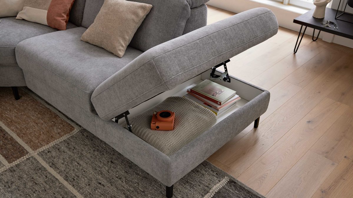 Funktion Interliving aus Metall in Transparent Interliving Sofa Serie 4064 - Aufklappfunktion manuell