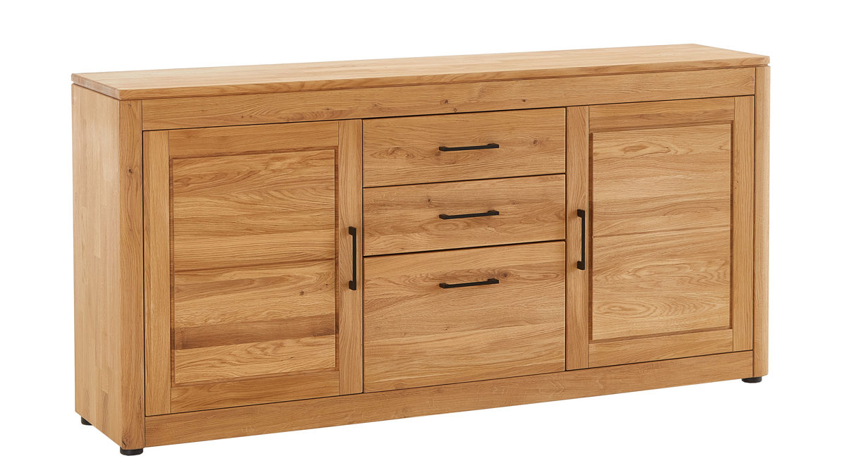 Sideboard PARTNERRING COLLECTION aus Holz in Holzfarben PARTNERRING COLLECTION Programm Vigo - Sideboard Eiche geölt - zwei Holztüren, drei Schubkästen, ca. 175 x 84 cm