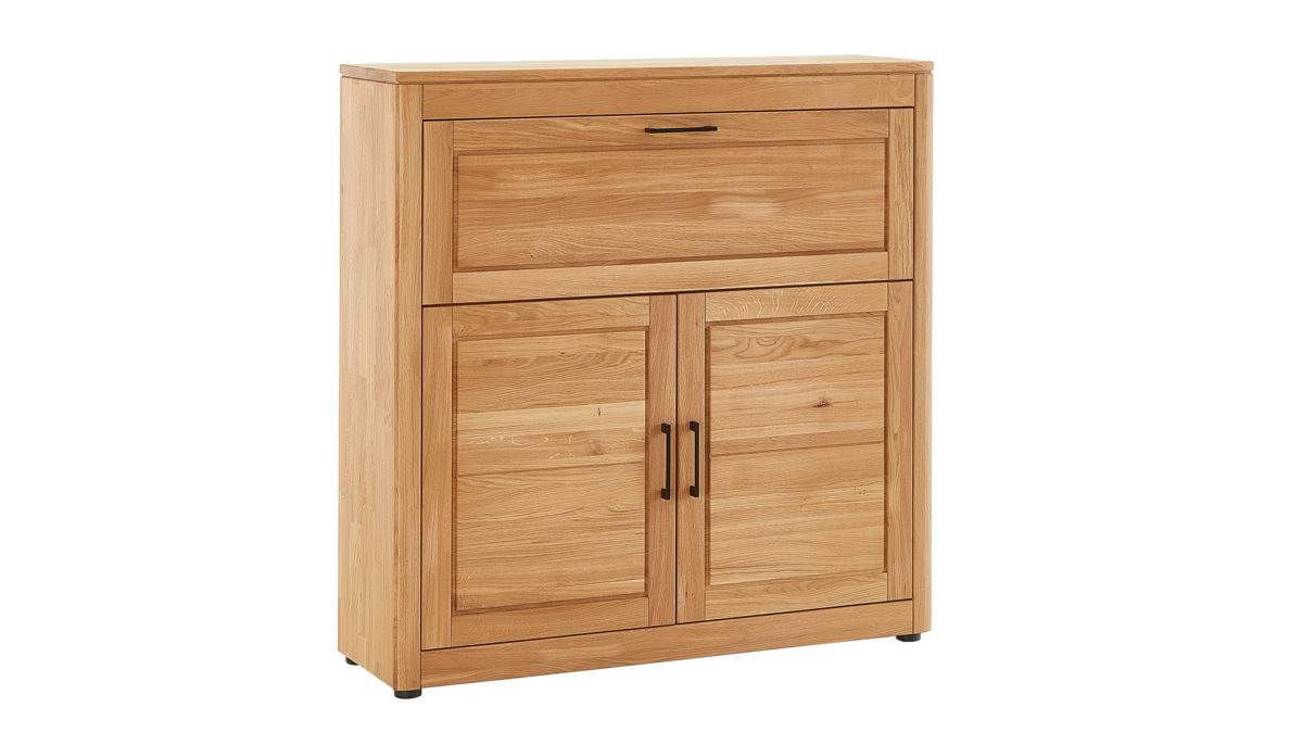 Sekretär PARTNERRING COLLECTION aus Holz in Holzfarben PARTNERRING COLLECTION Programm Vigo - Sekretär Eiche geölt - zwei Holztüren, eine Klappe, ca. 120 x 122 cm