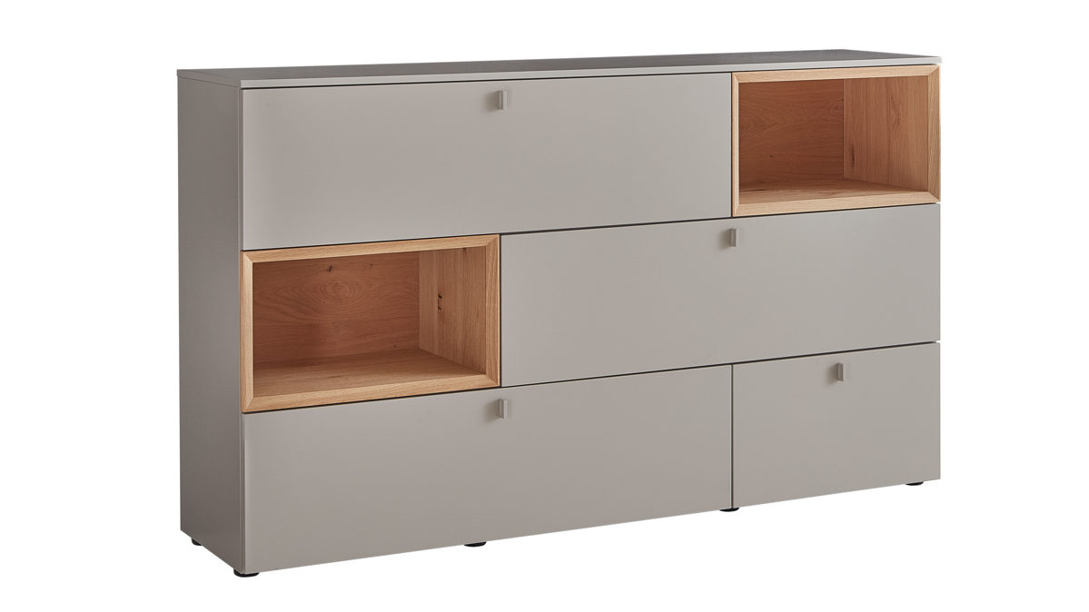 Sideboard Venjakob aus Kunststoff in Grau VENJAKOB Andiamo 3.0 Sideboard Steingrau & Wildeiche - ca. 180 x 106 cm