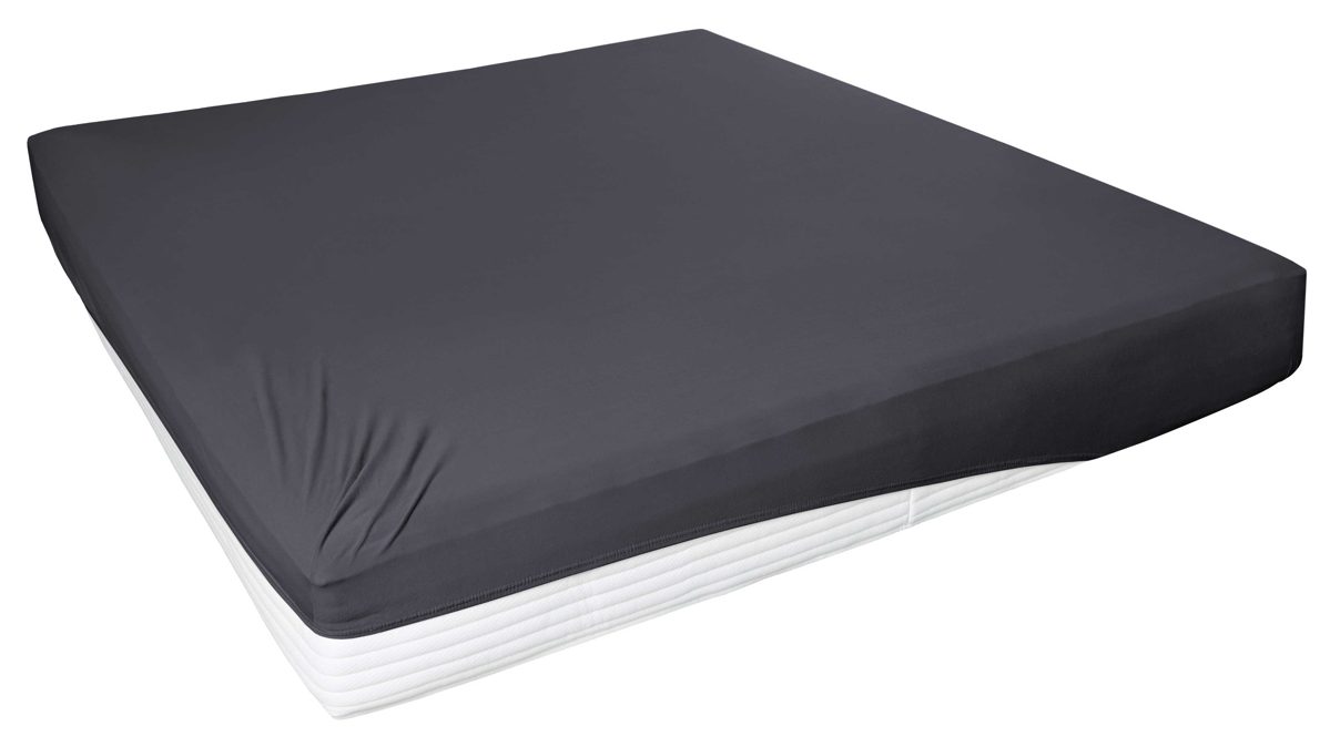 Spannbettlaken H. g. hahn haustextilien® aus Stoff in Anthrazit HAHN Spannbettlaken anthrazitfarbener Baumwolljersey - ca. 190 x 200 cm