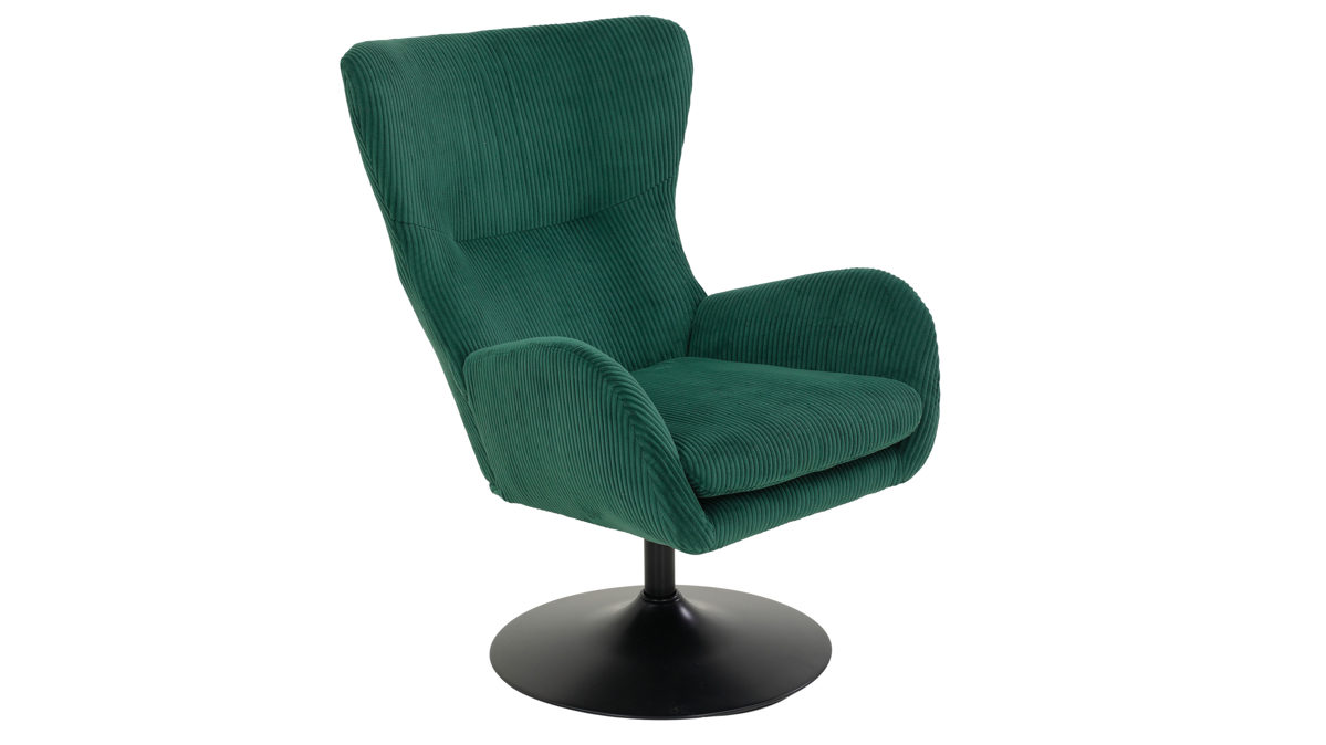 Drehsessel Hela aus Stoff in Grün Drehsessel Samos LS Grün 41 & schwarzes Metall