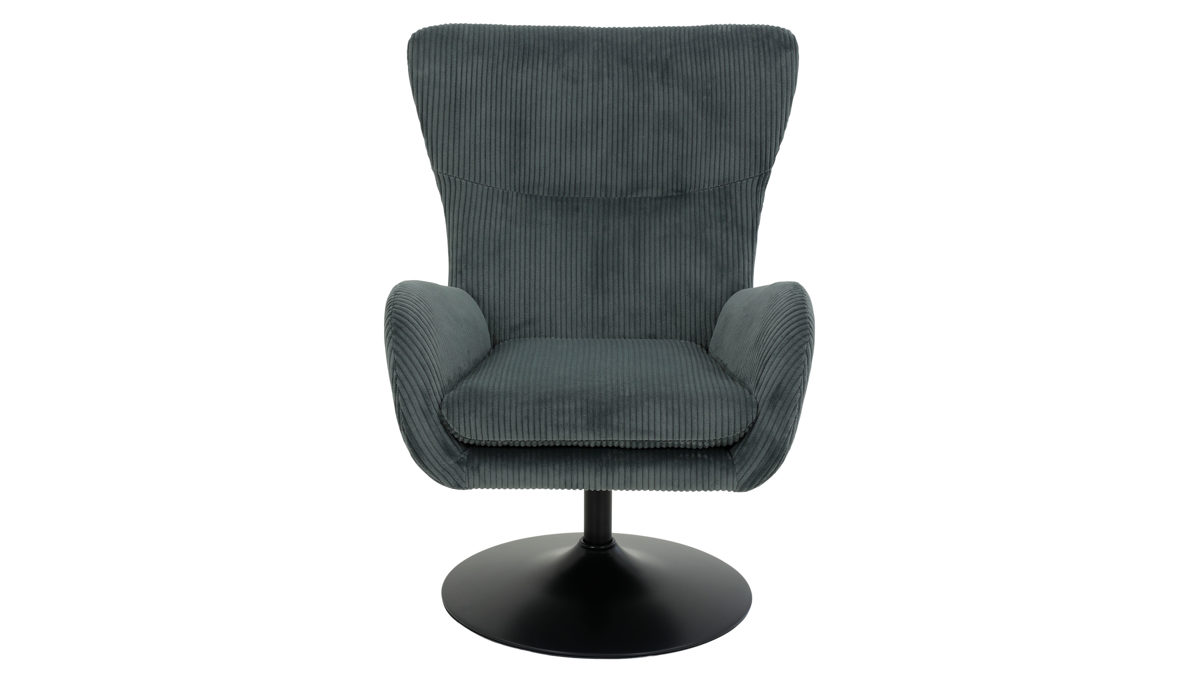 Drehsessel Hela aus Stoff in Dunkelgrau Drehsessel Samos LS Dunkelgrau 60 & schwarzes Metall