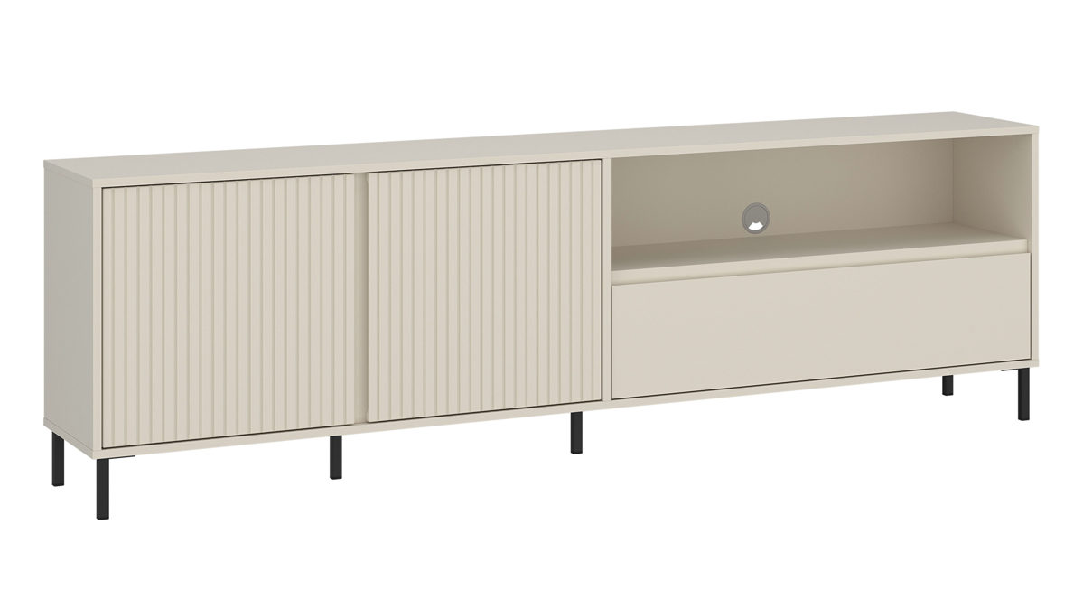 Medienmöbel Wojcik aus Holz in Beige Kommodenprogramm Avenale - Lowboard Cashmere - ca. 208 x 65 cm