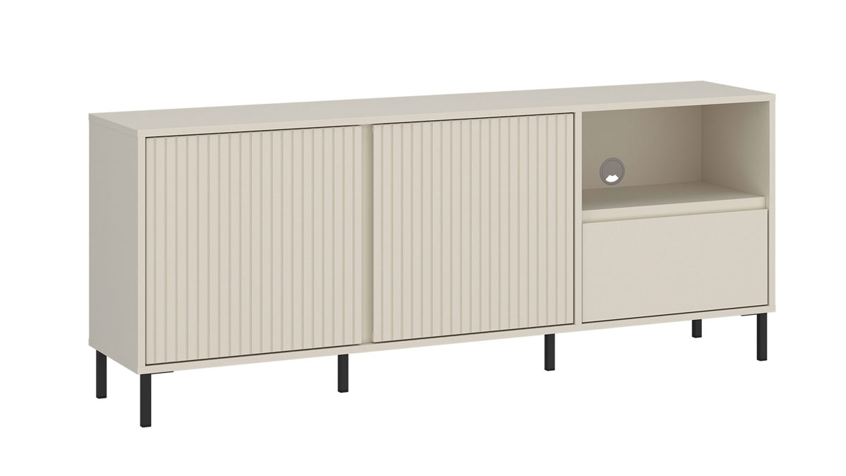 Medienmöbel Wojcik aus Holz in Beige Kommodenprogramm Avenale - Lowboard Cashmere - ca. 158 x 65 cm
