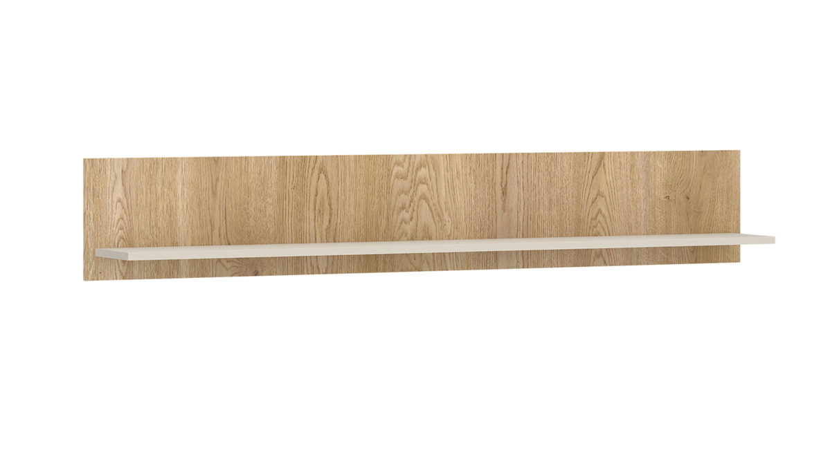 Wandregal Wojcik aus Holz in Beige Wohnprogramm Mosano - Wandregal Cashmere & Cremona Eiche Torro - ca. 150 cm