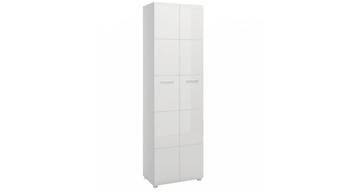 Garderobenschrank Wojcik aus Holz in Weiß Garderobenprogramm Merano - Garderobenschrank Hochglanzweiß & Alpinweiß - ca. 59 x 197 cm