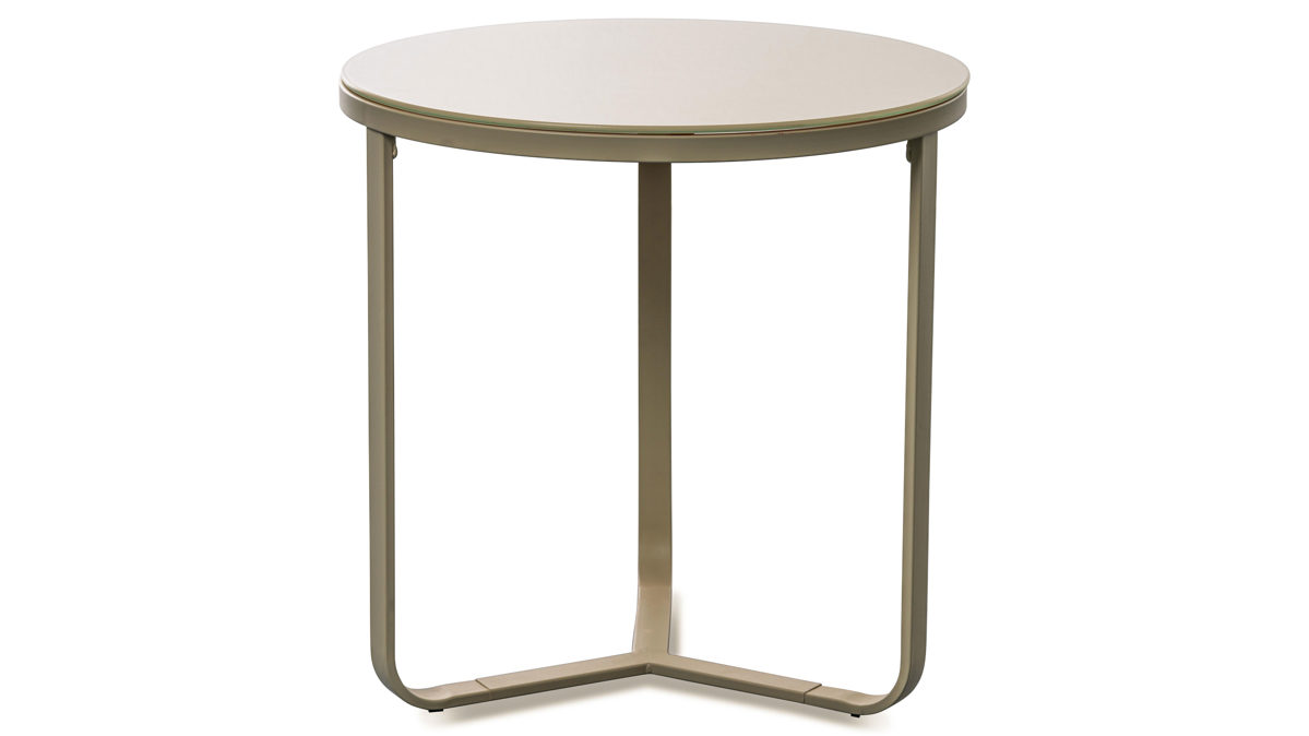 Couchtisch M2 kollektion aus Glas in Weiß Couchtisch Boston 1 Cremeweiße - Durchmesser ca. 50 cm