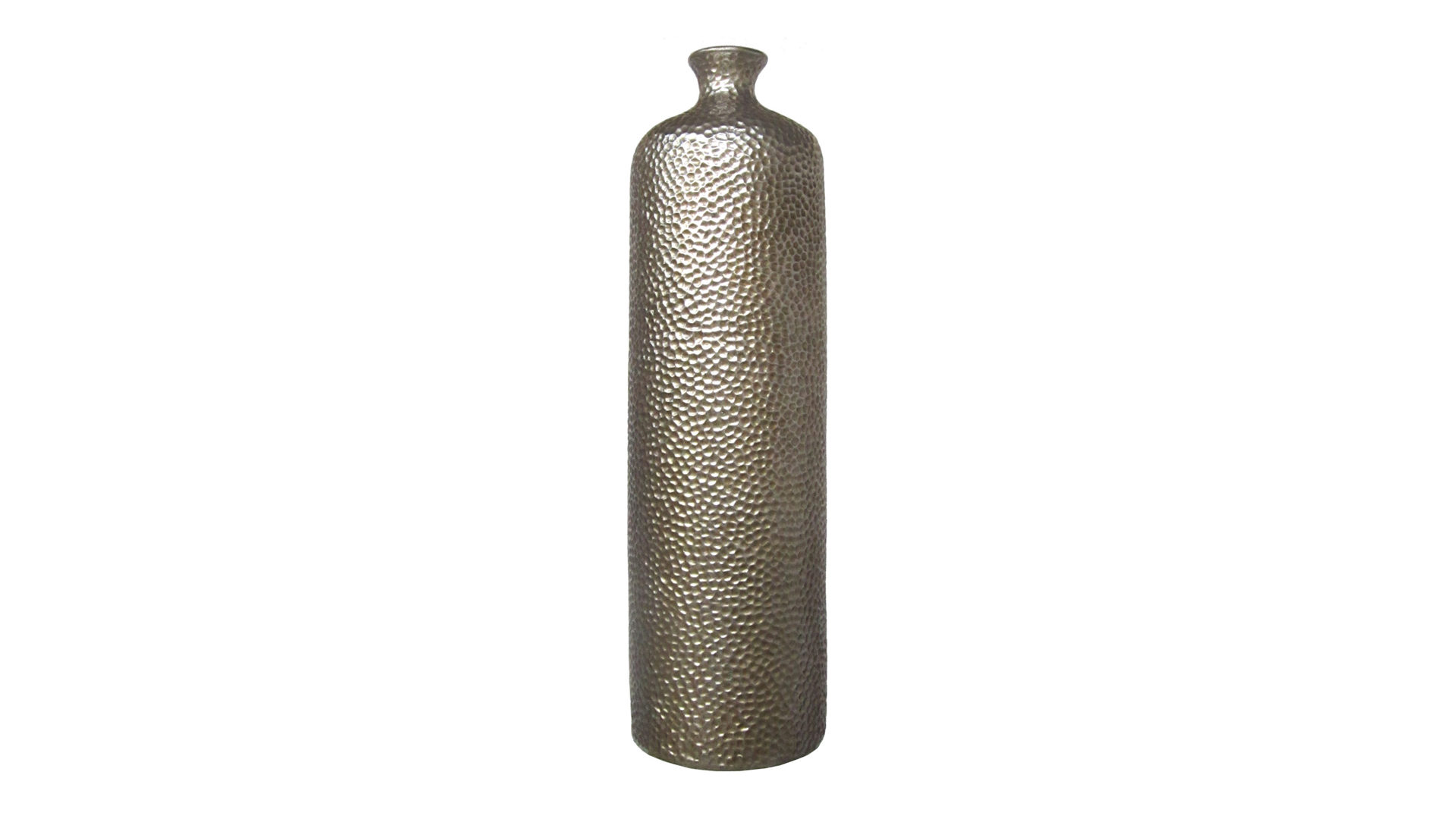 Vase Gasper aus Kunststoff in Metallfarben Vase Stakkato silberfarbenes Polyresin - ca. 60 cm hoch