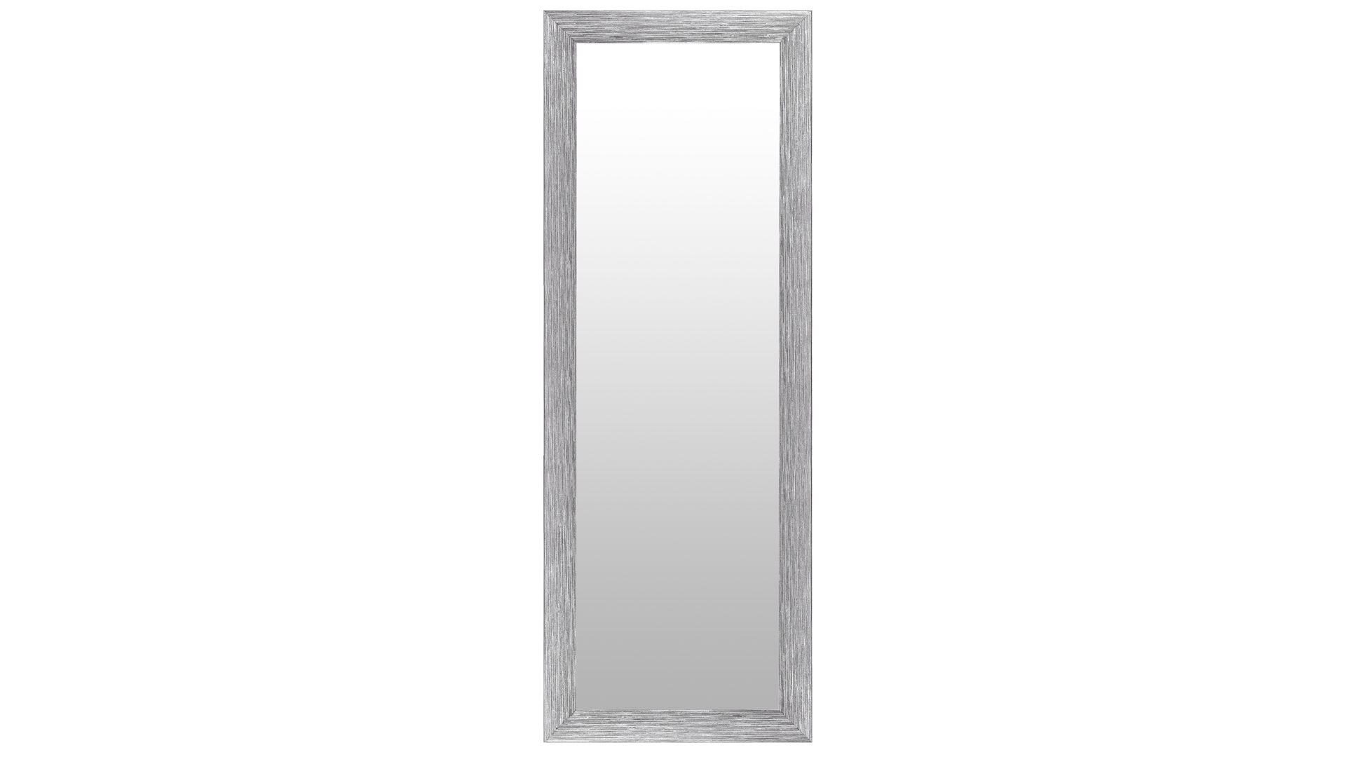 Wandspiegel Len-fra aus Kunststoff in Metallfarben Wandspiegel bzw. Garderobenspiegel weiß & silberfarbener Kunststoffrahmen - ca. 49 x 139 cm