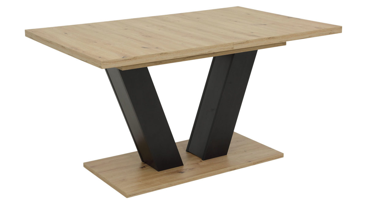 Auszugtisch Hela aus Holz in Holzfarben Auszugtisch Hamm T Artisan Eiche & Schwarz - ca. 140 - 180 x 90 cm