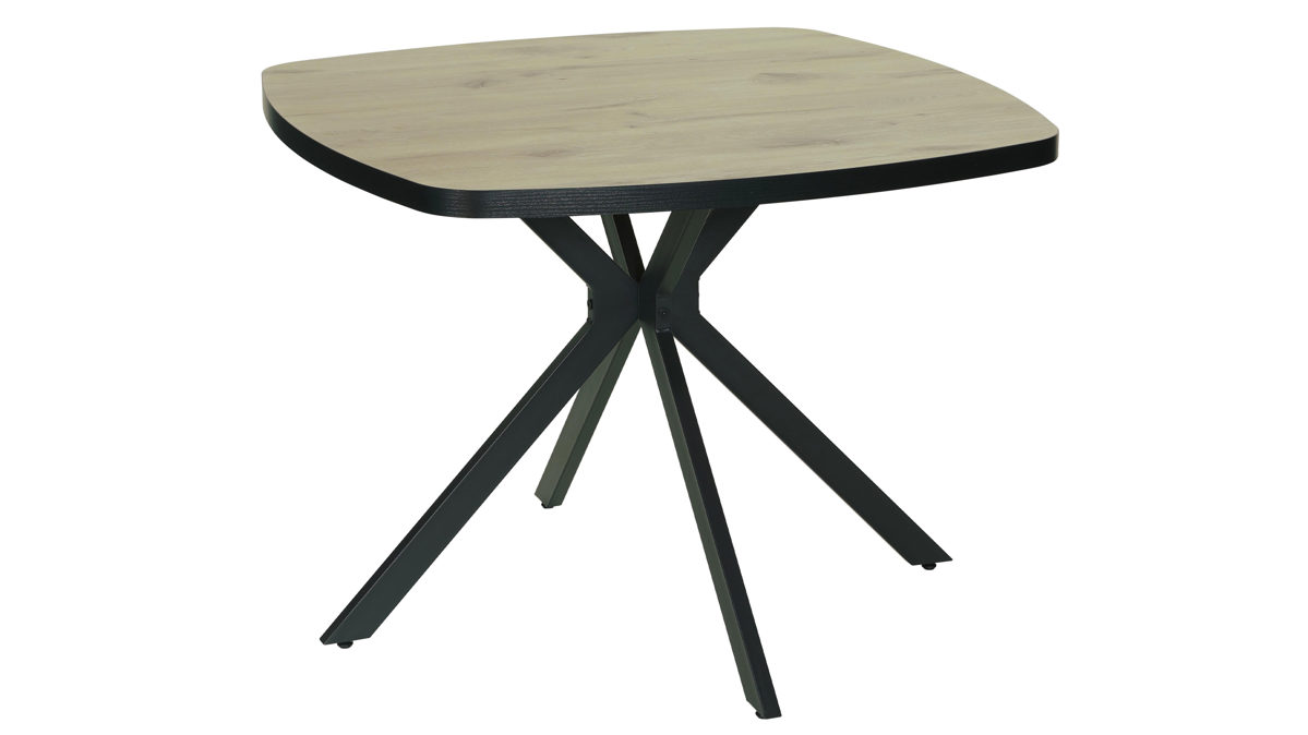 Esstisch Hela aus Holz in Holzfarben Esstisch Rotterdam T Viking Oak 92-03 & Schwarz - ca. 100 x 76 cm