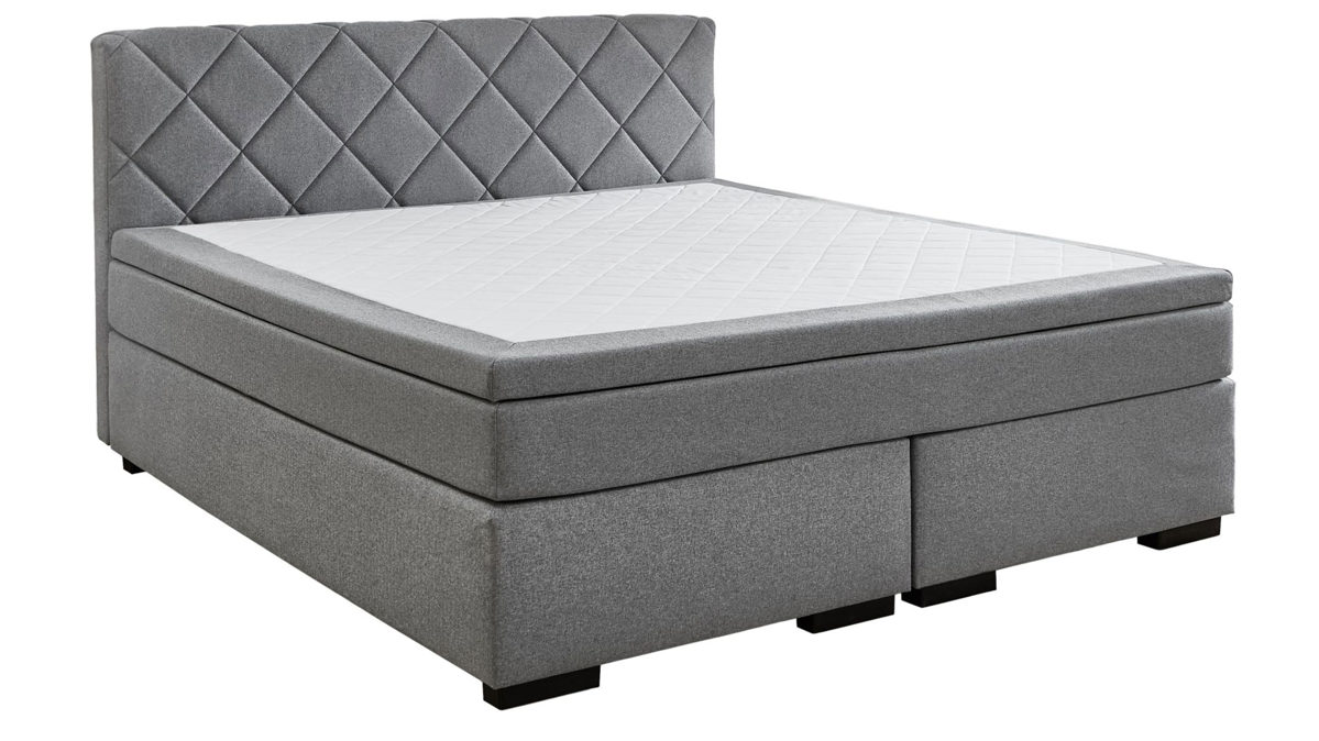 Boxspringbett Sun garden | 162739 aus Stoff in Grau Boxspringbett Innsbruck grauer Bezug 50516-710 – Liegefläche ca. 180 x 200 cm