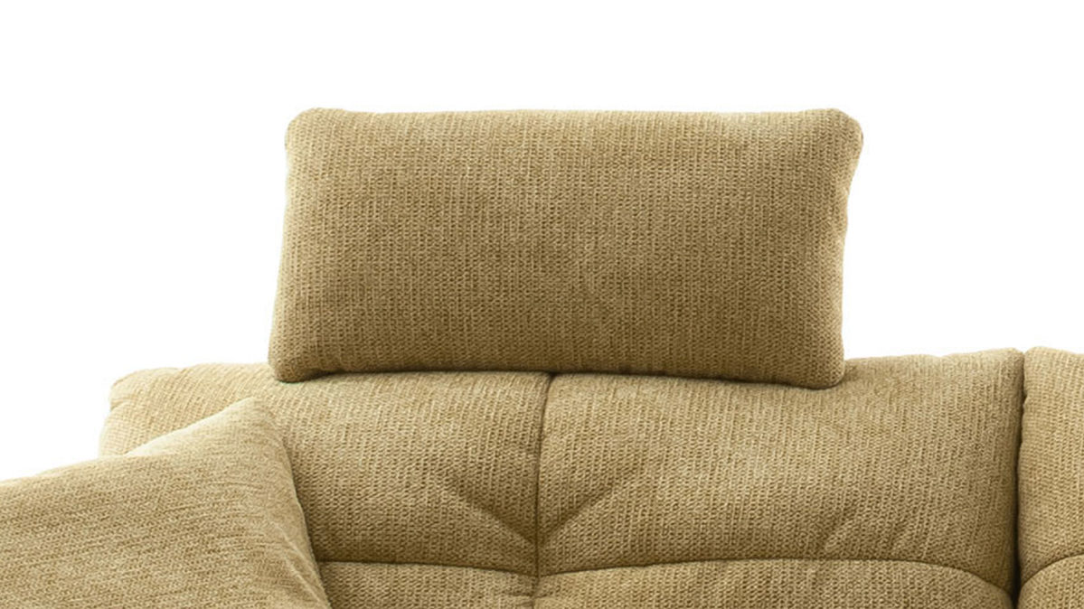 Kopfstütze Nova via aus Stoff in Gelb Sofa Serie Chiara - Komfort-Kopfstütze gelber Bezug - ca. 55 x 28 cm