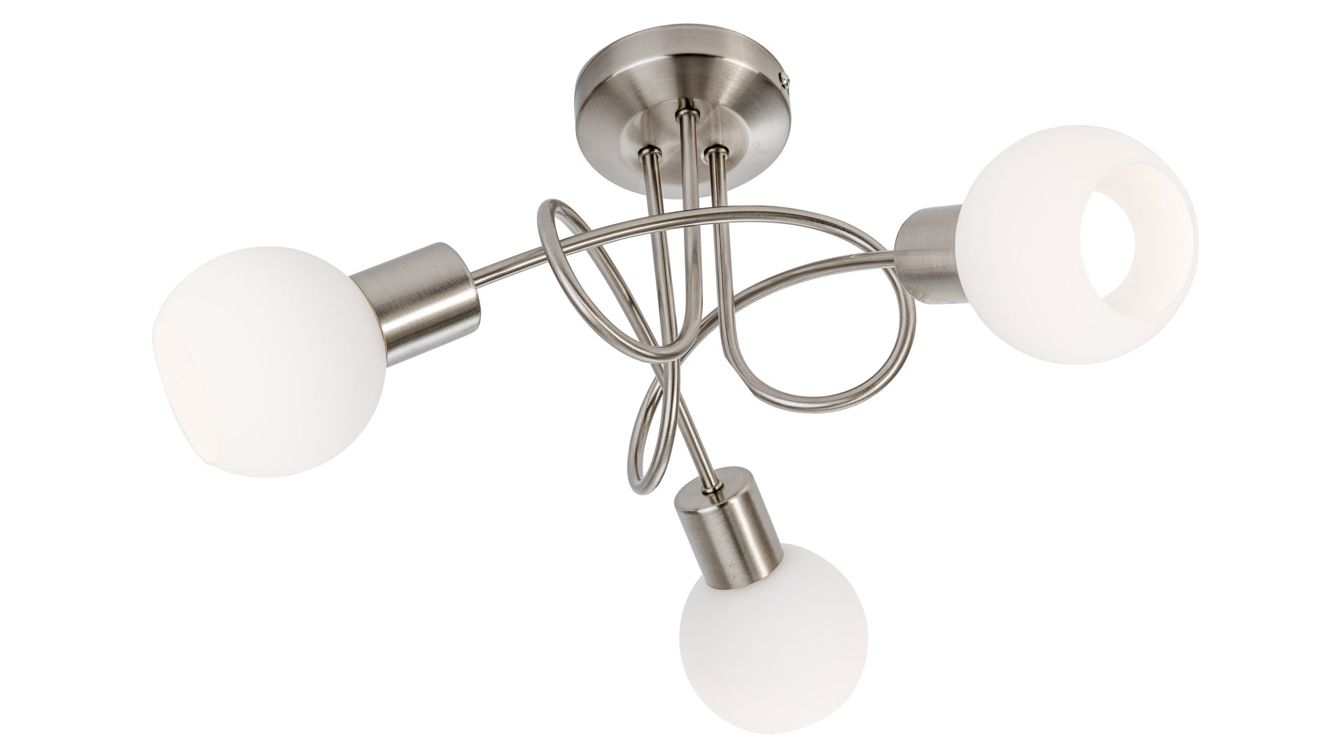 Deckenleuchte Globo lighting aus Glas in Weiß GLOBO LED Lampen Serie Loxy - Deckenlampe opalfarbenes Glas & Nickel - Höhe ca. 18 cm