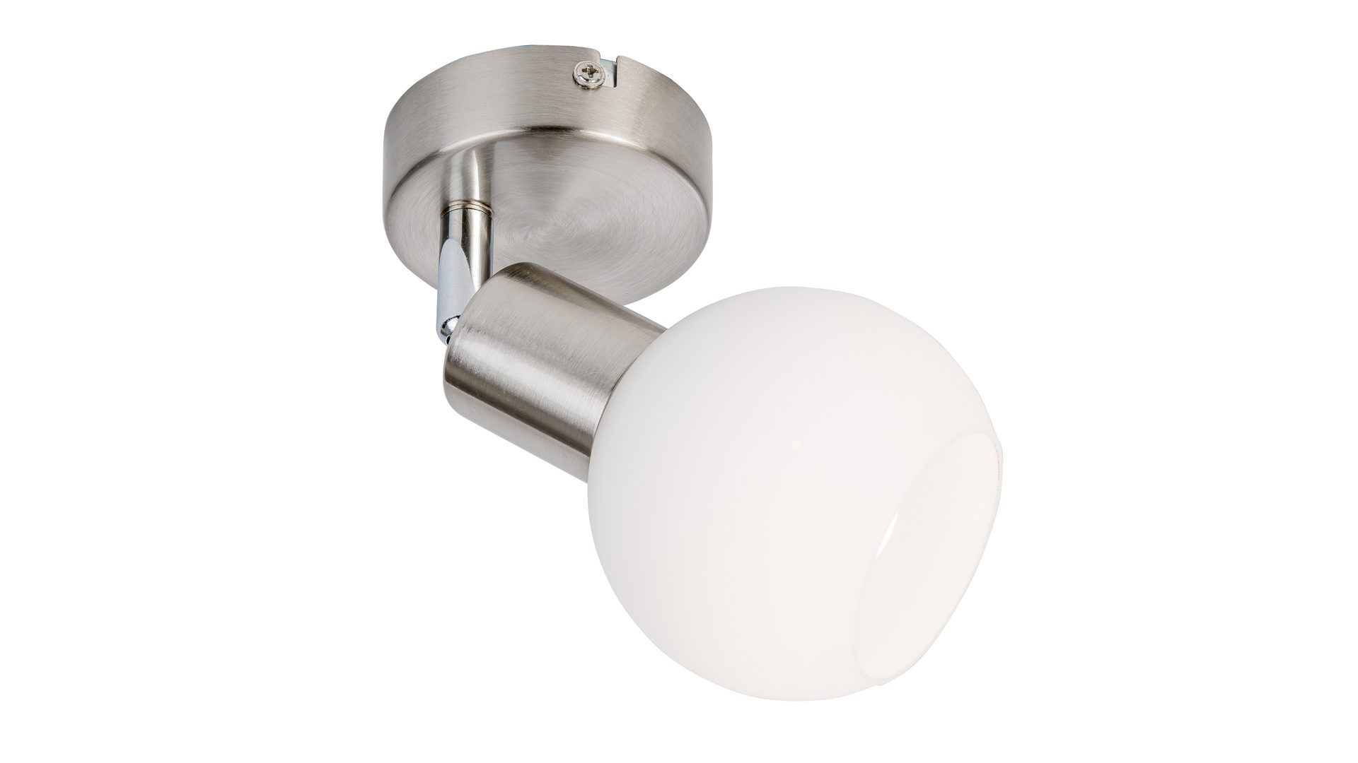 Wandleuchte Art home - nino leuchten aus Glas in Weiß Nino LED-Spotlampe Loxy für Ihre Wohnaccessoires Opalglas & Nickel - Durchmesser ca. 9 cm