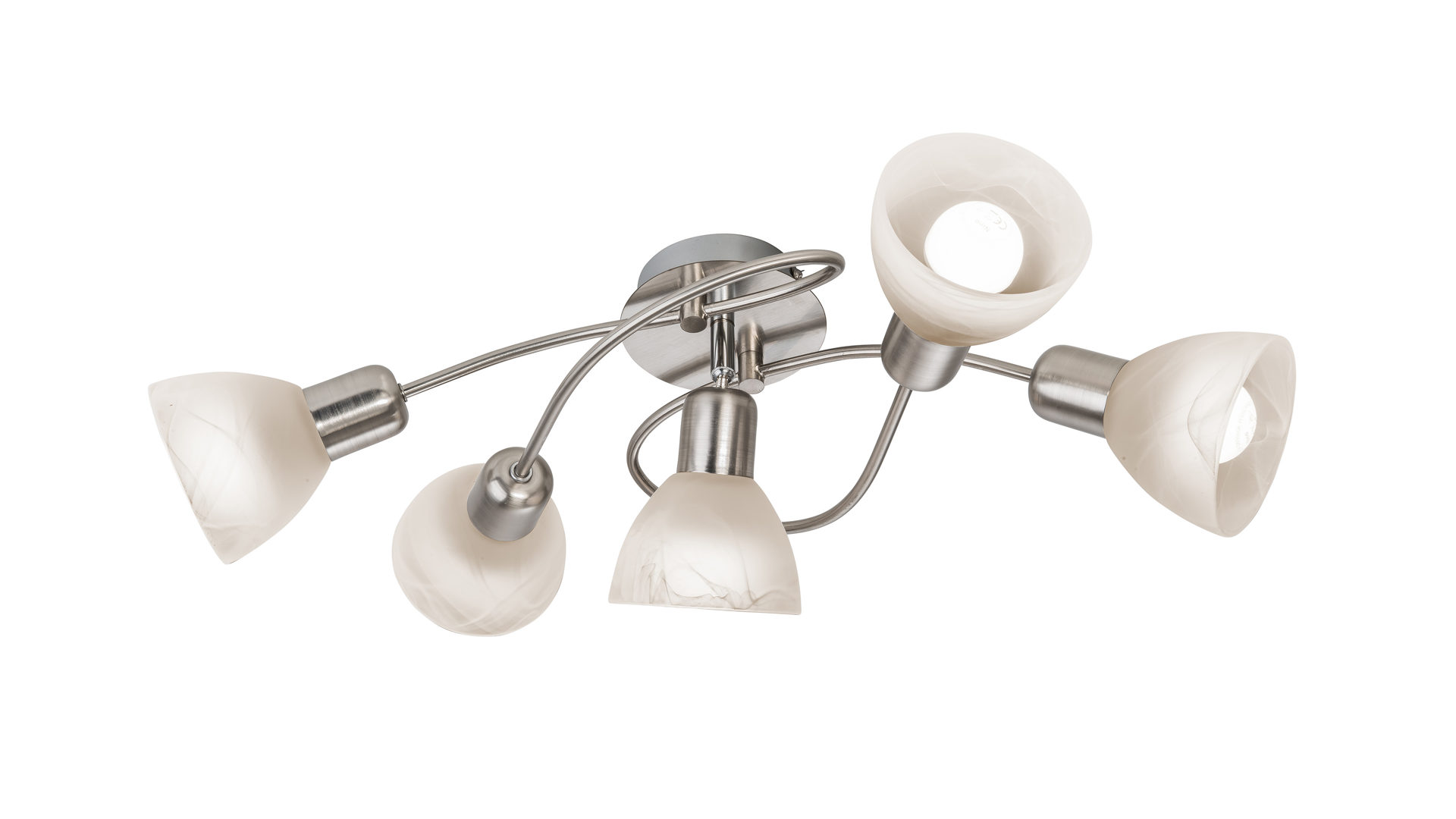 Deckenleuchte Art home - nino leuchten aus Glas in Weiß Nino LED-Deckenleuchte Daytona bzw. LED-Deckenlampe Nickel, Weiß & Alabaster – Länge ca. 60 cm