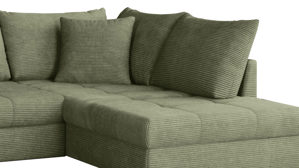 Ecksofa Nova via aus Stoff in Grün Sofa Serie Allegro - Ecksofa mit Schlaffunktion grüner Bezug - Stellfläche ca. 303 x 202 cm