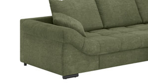 Ecksofa Nova via aus Stoff in Grün Sofa Serie Allegro - Ecksofa mit Schlaffunktion grüner Bezug - Stellfläche ca. 303 x 202 cm