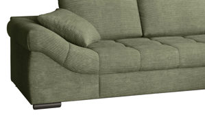 Ecksofa Nova via aus Stoff in Grün Sofa Serie Allegro - Ecksofa mit Schlaffunktion grüner Bezug - Stellfläche ca. 303 x 202 cm