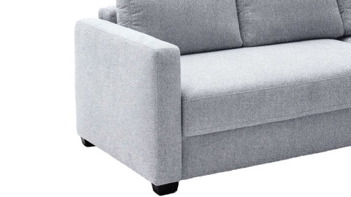 Ecksofa Nova via aus Stoff in Grau Ecksofa Louis de Luxe - Schlaffunktion mit Bettkasten grauer Bezug - Stellfläche ca. 235 x 184 cm