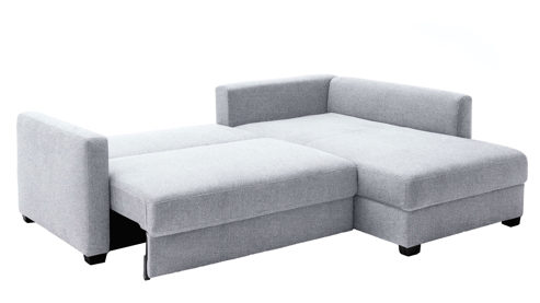 Ecksofa Nova via aus Stoff in Grau Ecksofa Louis de Luxe - Schlaffunktion mit Bettkasten grauer Bezug - Stellfläche ca. 235 x 184 cm