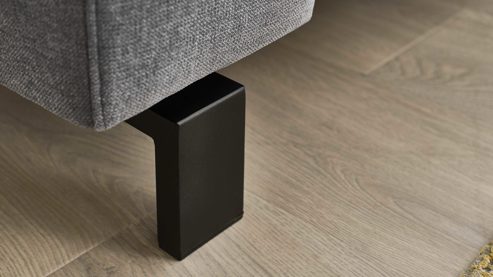 Ecksofa SOFAkultur aus Stoff in Grau SOFAkultur Programm SK 239 - Ecksofa platingrauer Bezug Easy Care & schwarze Metallfüße 893 - Stellfläche ca. 267 x 200 cm