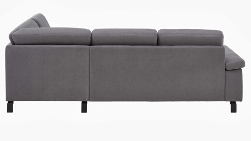 Ecksofa SOFAkultur aus Stoff in Grau SOFAkultur Programm SK 239 - Ecksofa platingrauer Bezug Easy Care & schwarze Metallfüße 893 - Stellfläche ca. 267 x 200 cm