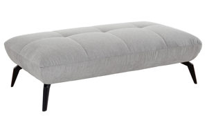 Polsterhocker KAWOO aus Stoff in Hellgrau KAWOO Polsterprogramm New Jersey - XXL-Hocker silberfarbener Bezug 02 Brego & silberfarbener Bezug 15 Lothar – ca. 142 x 80 cm