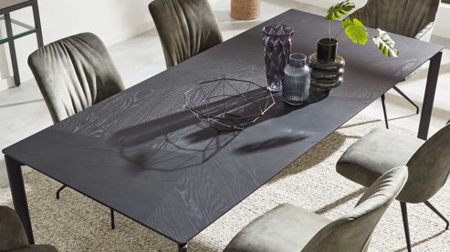 Esstisch Interliving aus Holz in Schwarz Interliving Esszimmer Serie 5110 - Esstisch mattschwarzes Eichefurnier - ca. 260 x 100 cm