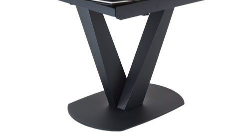 Auszugtisch Akante aus Keramik in Weiß AKANTE Esstisch Serie Bellagio - Auszugtisch weiße Marmoroptik & Schwarz - ca. 160 - 240 x 100 cm