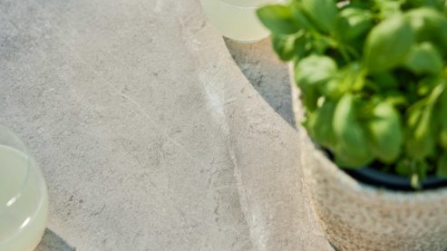 Gartenmöbel-Set Interliving aus Metall in Beige Interliving Gartenmöbel Serie 7011 - Essgruppe mit vier Stühlen beiger gesinterter Stein, Rope & Olefin, taupefarbenes Aluminium