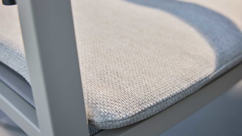 Gartenstuhl /-sessel Interliving aus Kunstfaser in Beige Interliving Gartenmöbel Serie 7011 - Positionsstuhl beiges Rope & TEXTILENE®, taupefarbenes  Aluminium