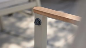 Tischgruppe Interliving aus Metall in Beige Interliving Gartenmöbel Serie 7014 - Essgruppe mit sechs Stühlen beiges TEXTILIENE®, Sinterstein & taupefarbenes Aluminium