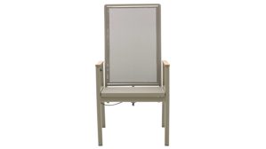 Tischgruppe Interliving aus Metall in Beige Interliving Gartenmöbel Serie 7014 - Essgruppe mit sechs Stühlen beiges TEXTILIENE®, Sinterstein & taupefarbenes Aluminium