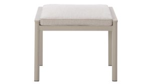 Gartenhocker Interliving aus Metall in Beige Interliving Gartenmöbel Serie 7014 - Gartenhocker mit Kissen beiges TEXTILENE® & taupefarbenes Aluminium