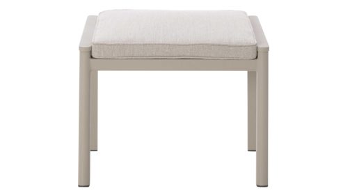 Gartenhocker Interliving aus Metall in Beige Interliving Gartenmöbel Serie 7014 - Gartenhocker mit Kissen beiges TEXTILENE® & taupefarbenes Aluminium