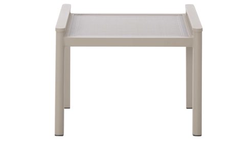 Gartenhocker Interliving aus Metall in Beige Interliving Gartenmöbel Serie 7014 - Gartenhocker mit Kissen beiges TEXTILENE® & taupefarbenes Aluminium