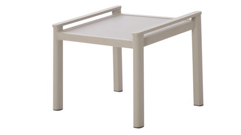 Gartenhocker Interliving aus Metall in Beige Interliving Gartenmöbel Serie 7014 - Gartenhocker mit Kissen beiges TEXTILENE® & taupefarbenes Aluminium