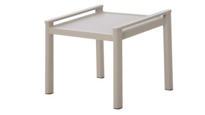 Gartenhocker Interliving aus Metall in Beige Interliving Gartenmöbel Serie 7014 - Gartenhocker mit Kissen beiges TEXTILENE® & taupefarbenes Aluminium