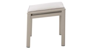 Gartenhocker Interliving aus Metall in Beige Interliving Gartenmöbel Serie 7014 - Gartenhocker mit Kissen beiges TEXTILENE® & taupefarbenes Aluminium