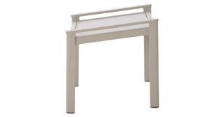 Gartenhocker Interliving aus Metall in Beige Interliving Gartenmöbel Serie 7014 - Gartenhocker mit Kissen beiges TEXTILENE® & taupefarbenes Aluminium