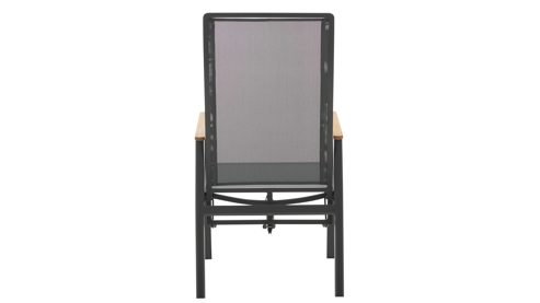 Gartenstuhl /-sessel Interliving aus Metall in Anthrazit Interliving Gartenmöbel Serie 7014 - Gartenstuhl mit Relaxfunktion anthrazitfarbenes TEXTILENE®, Aluminium & Teakholz