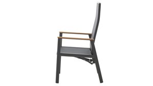 Gartenmöbel-Set Interliving aus Stein in Anthrazit Interliving Gartenmöbel Serie 7014 - Essgruppe mit Ausziehtisch betonfarbener Sinterstein, anthrazitfarbenes Aluminium & TEXTILENE®