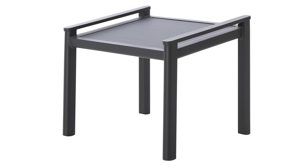 Gartenhocker Interliving aus Metall in Anthrazit Interliving Gartenmöbel Serie 7014 - Gartenhocker mit Kissen anthrazitfarbenes TEXTILENE® & Aluminium