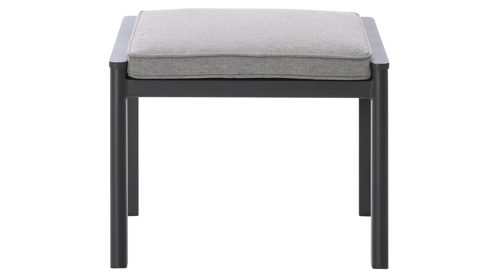 Gartenhocker Interliving aus Metall in Anthrazit Interliving Gartenmöbel Serie 7014 - Gartenhocker mit Kissen anthrazitfarbenes TEXTILENE® & Aluminium