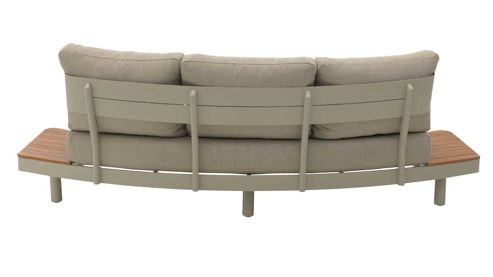 Gartenstuhl /-sessel Interliving aus Metall in Beige Interliving Gartenmöbel Serie 7015 - Loungesofa beiges Olefin, Teakholz & taupefarbenes  Aluminium