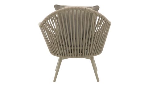 Gartenstuhl /-sessel Interliving aus Kunstfaser in Beige Interliving Gartenmöbel Serie 7015 - drehbarer Diningsessel beiger Olefinbezug & Rope, taupefarbenes Aluminium